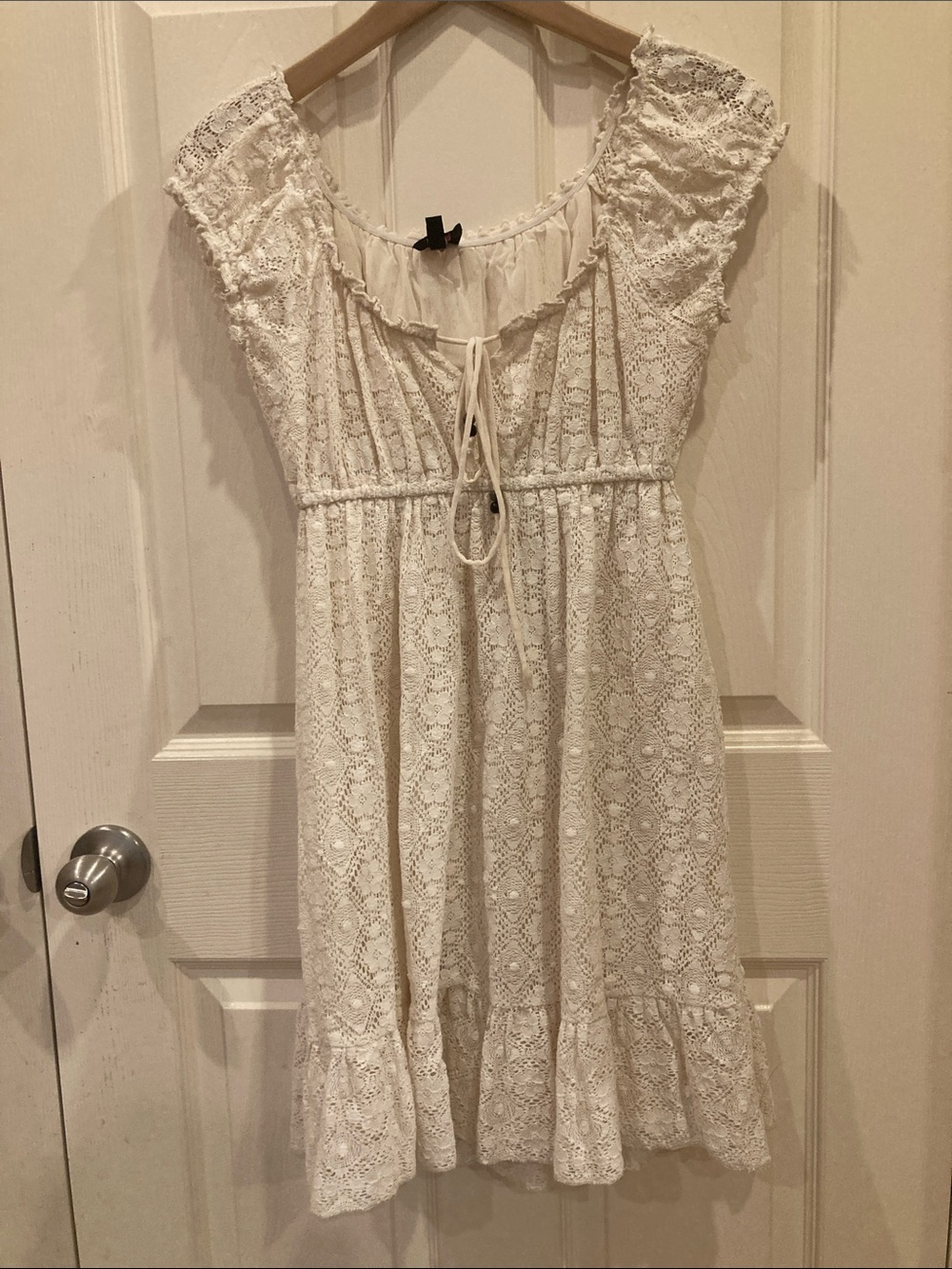 Bohemian Lace Midi Dress in Cream